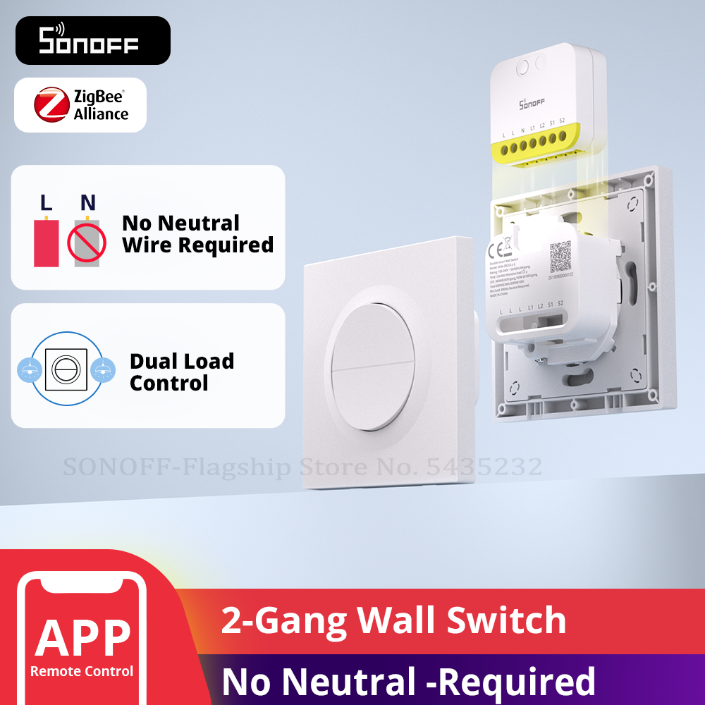Sonoff Basic Switch - SONOFF MINI-ZB2GS-L-E Zigbee Double Smart Wall
