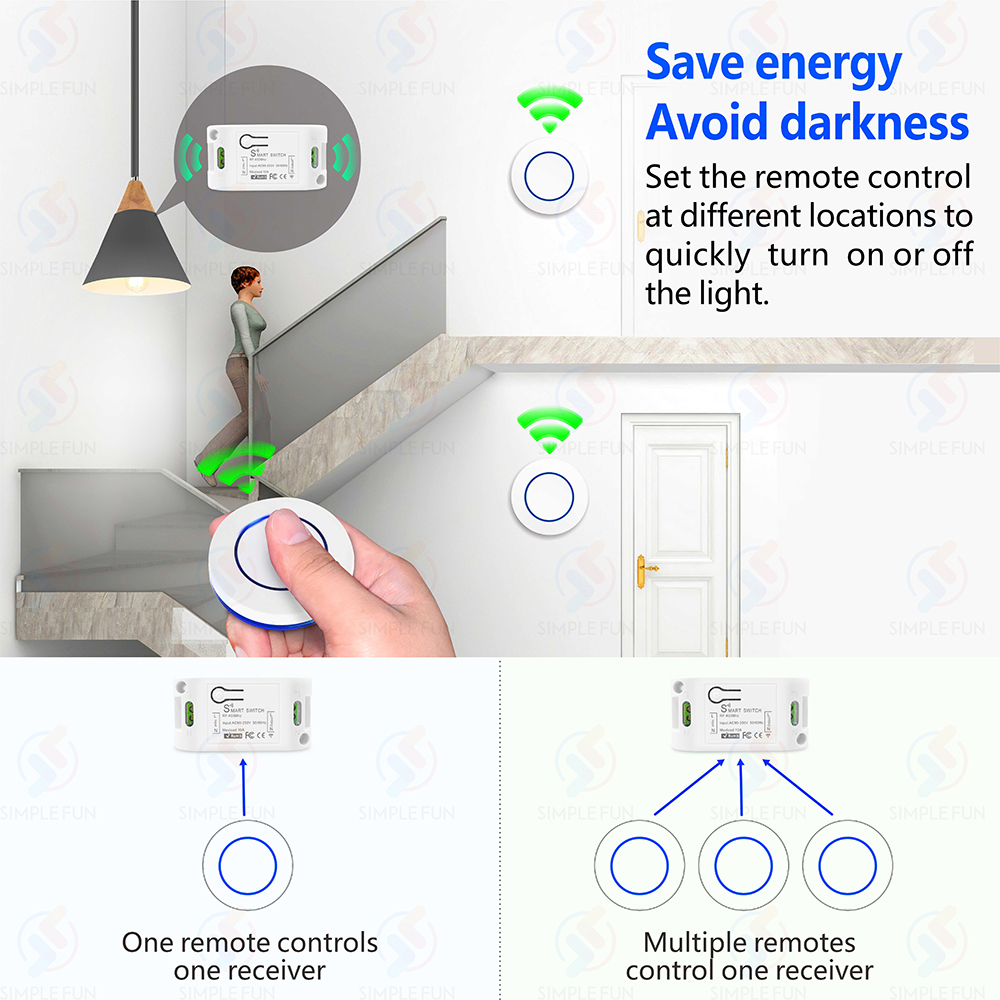 Wireless RF433MHz Remote Contr - Sonoff Basic Switch ulasan dan harga