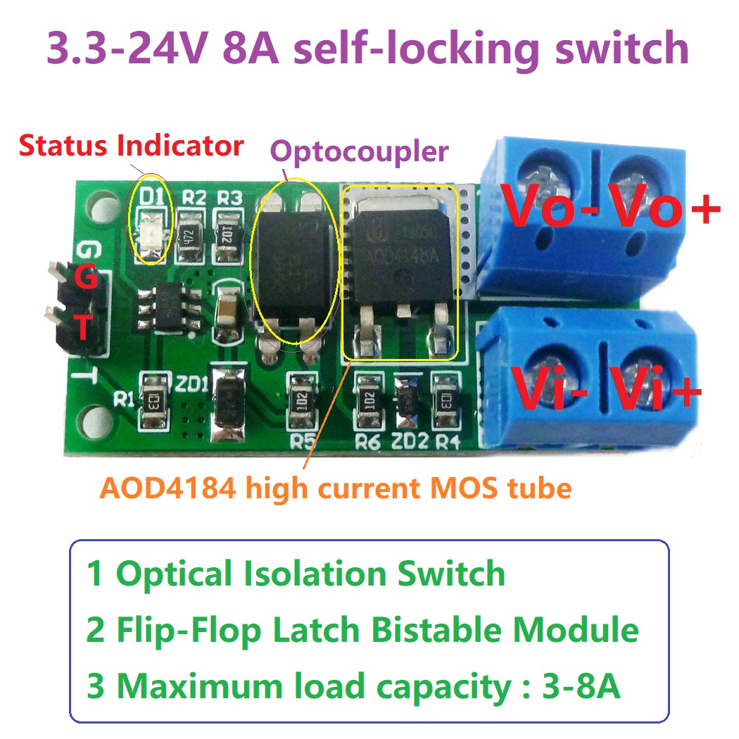 3.3V-24V 8A Isolation Flip-Flo - Shelly Relay Module ulasan dan harga
